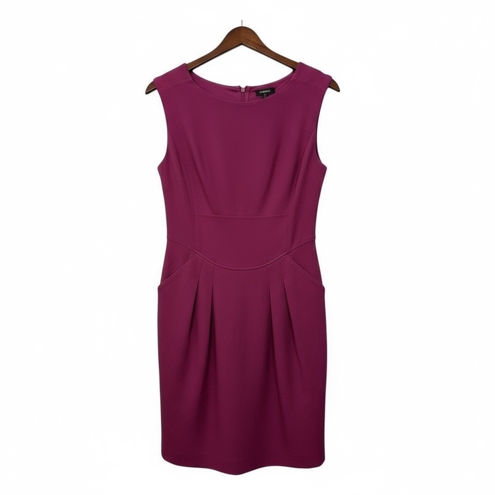 Magaschoni Size 4 Fuchsia Pink Wool Sheath Dress R $348 - Picture 4 of 14